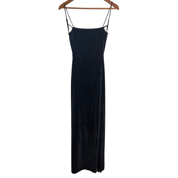 Lucy In The Sky Giana Black Velvet Maxi Dress Small - Picture 4 of 9